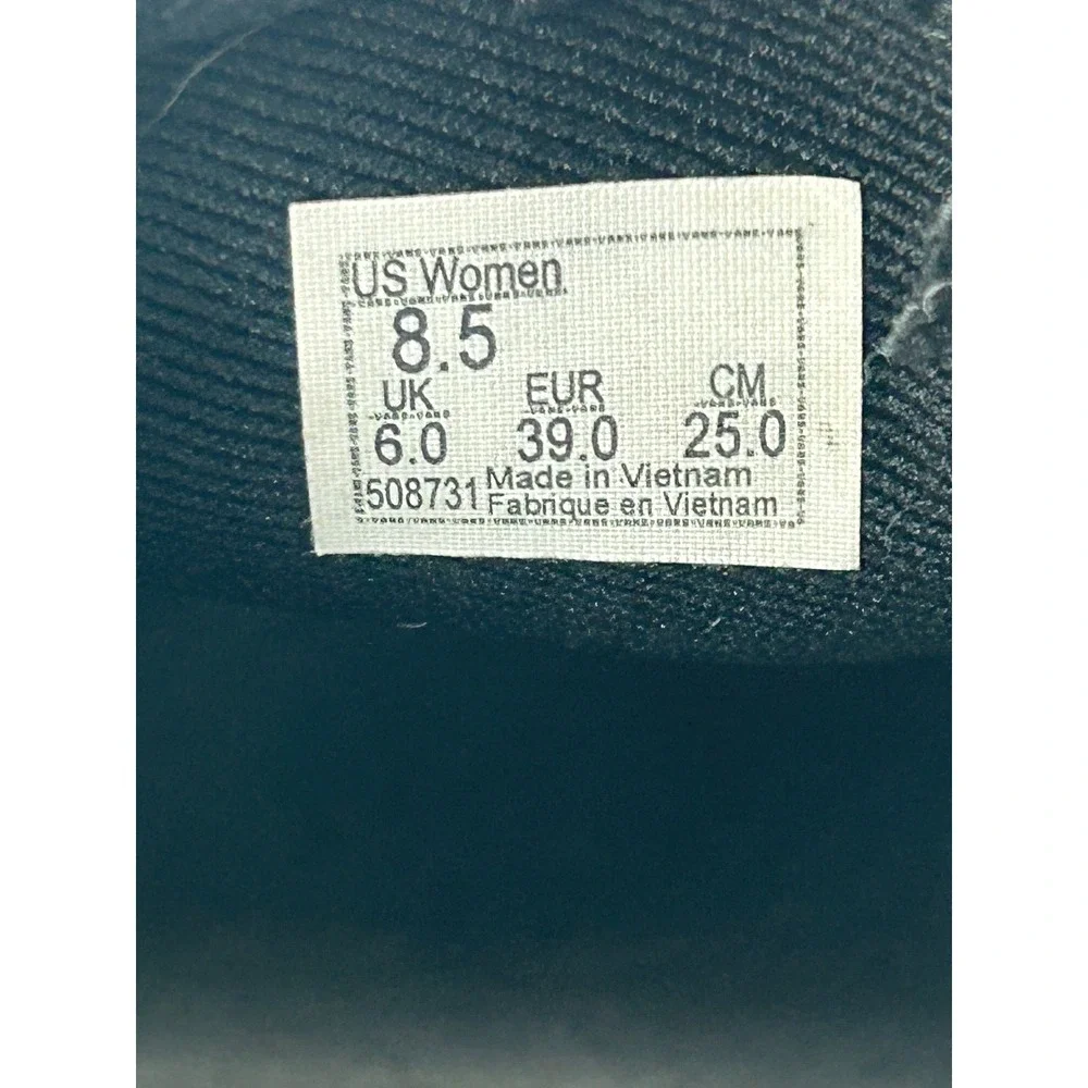 Vans‎ Slip On Perforated Leather Sneakers Black White Women US 8.5